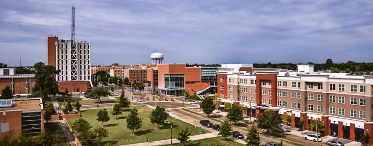Aerial view of the Jackson State University campus